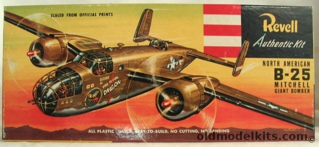 Revell 1/65 North American B-25 Mitchell Giant Bomber Pre 'S' Kit, H216-98 plastic model kit